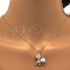 Collares con Dije 04.239.0041.4.18 Oro Laminado, Diseño de Osito, con Aurore Boreale Swarovski Elements, Pulido, Tono Dorado (01 MM Thickness, 18 Inches Length)