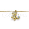 Collares con Dije 04.239.0041.4.18 Oro Laminado, Diseño de Osito, con Aurore Boreale Swarovski Elements, Pulido, Tono Dorado (01 MM Thickness, 18 Inches Length)