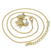 Collares con Dije 04.239.0041.4.18 Oro Laminado, Diseño de Osito, con Aurore Boreale Swarovski Elements, Pulido, Tono Dorado (01 MM Thickness, 18 Inches Length)