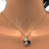 Collares con Dije 04.239.0041.6.18 Oro Laminado, Diseño de Osito, con Montana and Aurore Boreale Swarovski Elements, Pulido, Tono Dorado (01 MM Thickness, 18 Inches Length)