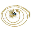 Collares con Dije 04.239.0041.6.18 Oro Laminado, Diseño de Osito, con Montana and Aurore Boreale Swarovski Elements, Pulido, Tono Dorado (01 MM Thickness, 18 Inches Length)