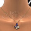 Collares con Dije 04.239.0043.6.18 Oro Laminado, Diseño de Mariposa, con Tanzanite and Aurore Boreale Swarovski Elements, Pulido, Tono Dorado (01 MM Thickness, 18 Inches Length)