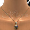 Collares con Dije 04.239.0044.2.18 Oro Laminado, Diseño de Corazón, con Paradise Shine and Aurore Boreale Swarovski Elements, Pulido, Tono Dorado (01 MM Thickness, 18 Inches Length)