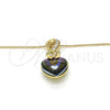 Collares con Dije 04.239.0044.2.18 Oro Laminado, Diseño de Corazón, con Paradise Shine and Aurore Boreale Swarovski Elements, Pulido, Tono Dorado (01 MM Thickness, 18 Inches Length)