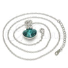 Collares con Dije 04.239.0044.8.18 Rodio Laminado, Diseño de Corazón, con Swarovski Elements Blue Zircon y Aurore Boreale, Pulido, Rodinado (Grosor 01 MM, 18 Pulgadas de Largo)