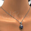 Collares con Dije 04.239.0044.10.18 Rodio Laminado, Diseño de Corazón, con Swarovski Elements Paradise Shine y Aurore Boreale, Pulido, Rodinado (Grosor 01 MM, 18 Pulgadas de Largo)