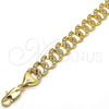 Pulsera Elegante 03.284.0005.09 Oro Laminado, con Blanca Zirconia Cubica, Pulido, Tono Dorado (14 MM Thickness, 9 Inches Length)
