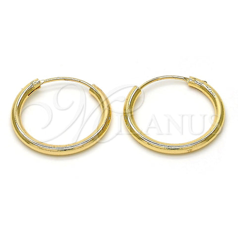 Argolla Pequeña 02.170.0156.20 Oro Laminado, Pulido, Tono Dorado
