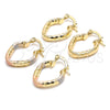 Argolla Pequeña 02.170.0157.15 Oro Laminado, Diamantado, Tono Dorado