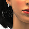 Juego de Arete y Dije de Adulto 10.174.0240 Plata Rodinada, con Micro Pave Blanca, Pulido, Rodinado
