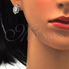 Juego de Arete y Dije de Adulto 10.174.0249 Plata Rodinada, con Micro Pave Blanca y Zirconia Cubica Blanca, Pulido, Rodinado