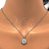 Juego de Arete y Dije de Adulto 10.174.0269 Plata Rodinada, con Zirconia Cubica Blanca, Pulido, Rodinado