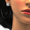 Juego de Arete y Dije de Adulto 10.174.0269 Plata Rodinada, con Zirconia Cubica Blanca, Pulido, Rodinado