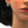 Juego de Arete y Dije de Adulto 10.175.0019 Plata Rodinada, con Zirconia Cubica Blanca, Pulido, Rodinado