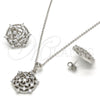 Juego de Arete y Dije de Adulto 10.175.0019 Plata Rodinada, con Zirconia Cubica Blanca, Pulido, Rodinado