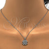 Juego de Arete y Dije de Adulto 10.175.0021 Plata Rodinada, con Zirconia Cubica Blanca, Pulido, Rodinado
