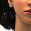 Juego de Arete y Dije de Adulto 10.175.0021 Plata Rodinada, con Zirconia Cubica Blanca, Pulido, Rodinado
