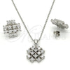 Juego de Arete y Dije de Adulto 10.175.0021 Plata Rodinada, con Zirconia Cubica Blanca, Pulido, Rodinado