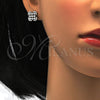 Juego de Arete y Dije de Adulto 10.175.0022 Plata Rodinada, con Zirconia Cubica Blanca, Pulido, Rodinado