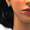 Juego de Arete y Dije de Adulto 10.175.0023 Plata Rodinada, con Zirconia Cubica Blanca y Micro Pave Blanca, Pulido, Rodinado