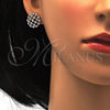 Juego de Arete y Dije de Adulto 10.175.0025 Plata Rodinada, con Zirconia Cubica Blanca, Pulido, Rodinado