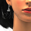 Juego de Arete y Dije de Adulto 10.285.0007 Plata Rodinada, Diseño de Delfín, con Zirconia Cubica Blanca, Pulido, Rodinado