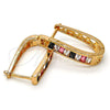 Argolla Huggie 02.267.0010.1.15 Oro Laminado, con Negro and Blanca Zirconia Cubica, Pulido, Tono Dorado