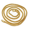 Gargantilla Basica 04.242.0085.30 Oro Laminado, Diseño de Box, Pulido, Tono Dorado (03 MM Thickness, 30 Inches Length)