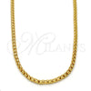 Gargantilla Basica 04.242.0085.30 Oro Laminado, Diseño de Box, Pulido, Tono Dorado (03 MM Thickness, 30 Inches Length)