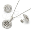 Juego de Arete y Dije de Adulto 10.286.0001 Plata Rodinada, con Zirconia Cubica Blanca, Pulido, Rodinado