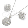 Juego de Arete y Dije de Adulto 10.286.0002 Plata Rodinada, con Blanca Zirconia Cubica and Blanca Micro Pave, Pulido, Rodinado