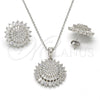 Juego de Arete y Dije de Adulto 10.286.0002 Plata Rodinada, con Blanca Zirconia Cubica and Blanca Micro Pave, Pulido, Rodinado