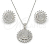 Juego de Arete y Dije de Adulto 10.286.0002 Plata Rodinada, con Blanca Zirconia Cubica and Blanca Micro Pave, Pulido, Rodinado