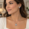 Juego de Arete y Dije de Adulto 10.286.0005 Plata Rodinada, con Zirconia Cubica Blanca y Micro Pave Blanca, Pulido, Rodinado