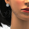 Juego de Arete y Dije de Adulto 10.286.0005 Plata Rodinada, con Zirconia Cubica Blanca y Micro Pave Blanca, Pulido, Rodinado