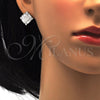Juego de Arete y Dije de Adulto 10.286.0008 Plata Rodinada, con Zirconia Cubica Blanca y Micro Pave Blanca, Pulido, Rodinado