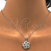 Juego de Arete y Dije de Adulto 10.286.0012 Plata Rodinada, con Zirconia Cubica Blanca, Pulido, Rodinado