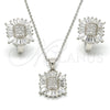 Juego de Arete y Dije de Adulto 10.175.0028 Plata Rodinada, con Zirconia Cubica Blanca, Pulido, Rodinado