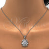 Juego de Arete y Dije de Adulto 10.175.0035 Plata Rodinada, Diseño de Gota, con Zirconia Cubica Blanca, Pulido, Rodinado