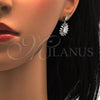 Juego de Arete y Dije de Adulto 10.175.0035 Plata Rodinada, Diseño de Gota, con Zirconia Cubica Blanca, Pulido, Rodinado