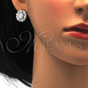 Juego de Arete y Dije de Adulto 10.175.0036 Plata Rodinada, con Zirconia Cubica Blanca y Micro Pave Blanca, Pulido, Rodinado