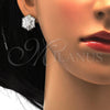 Juego de Arete y Dije de Adulto 10.175.0037 Plata Rodinada, con Zirconia Cubica Blanca, Pulido, Rodinado