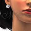 Juego de Arete y Dije de Adulto 10.175.0040 Plata Rodinada, con Zirconia Cubica Blanca y Micro Pave Blanca, Pulido, Rodinado