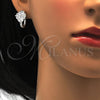 Juego de Arete y Dije de Adulto 10.175.0041 Plata Rodinada, con Zirconia Cubica Blanca, Pulido, Rodinado