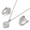 Juego de Arete y Dije de Adulto 10.175.0041 Plata Rodinada, con Zirconia Cubica Blanca, Pulido, Rodinado