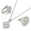 Juego de Arete y Dije de Adulto 10.175.0041 Plata Rodinada, con Zirconia Cubica Blanca, Pulido, Rodinado