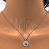 Juego de Arete y Dije de Adulto 10.175.0042 Plata Rodinada, Diseño de Flor, con Zirconia Cubica Blanca y Cristal Blanca, Pulido, Rodinado