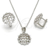 Juego de Arete y Dije de Adulto 10.175.0044 Plata Rodinada, con Zirconia Cubica Blanca, Pulido, Rodinado