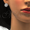 Juego de Arete y Dije de Adulto 10.175.0045 Plata Rodinada, con Zirconia Cubica Blanca y Micro Pave Blanca, Pulido, Rodinado