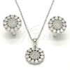 Juego de Arete y Dije de Adulto 10.175.0045 Plata Rodinada, con Zirconia Cubica Blanca y Micro Pave Blanca, Pulido, Rodinado